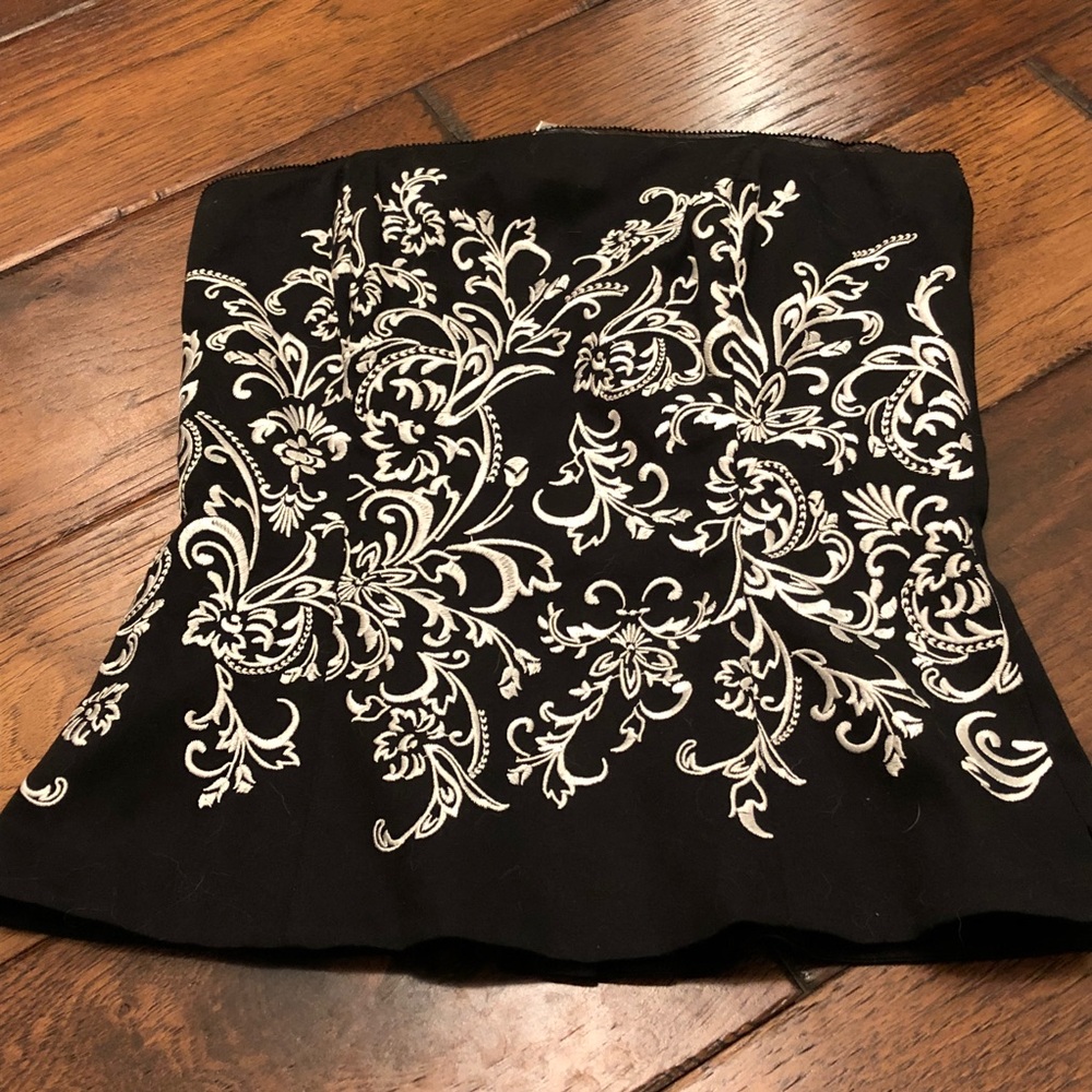 Black with embroidery corset